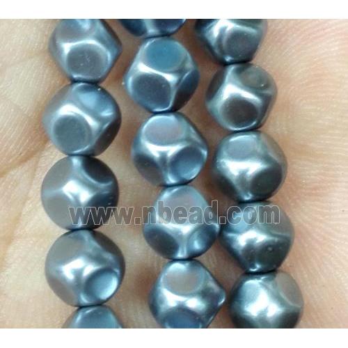 glass pearl bead, faceted round