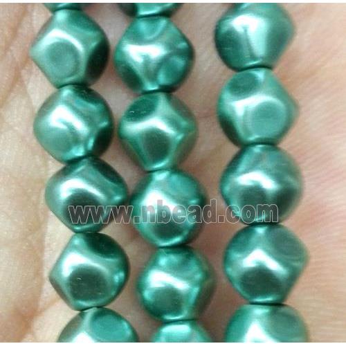 glass pearl bead, faceted round