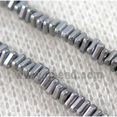 hematite beads, triangle, platinum