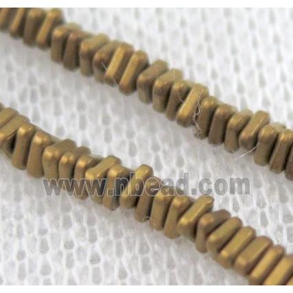 matte hematite beads, triangle