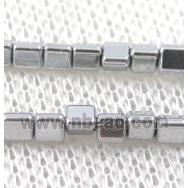 hematite beads, triangle, platinum plated