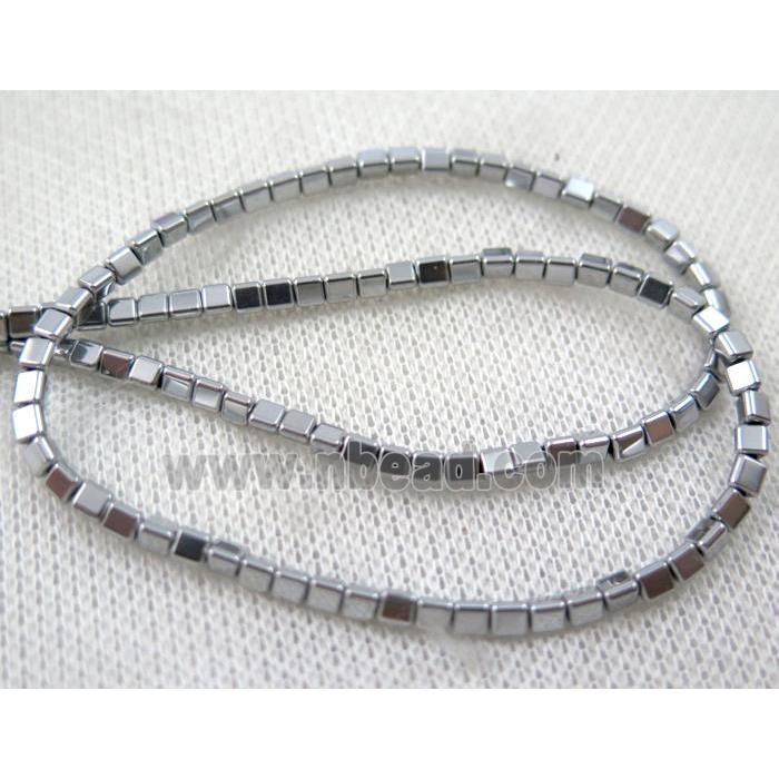 hematite beads, triangle, platinum plated
