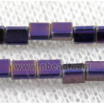 hematite beads, triangle, purple
