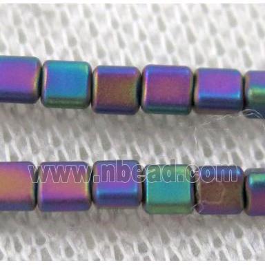 matte hematite beads, triangle, rainbow