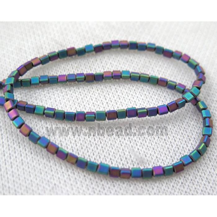matte hematite beads, triangle, rainbow