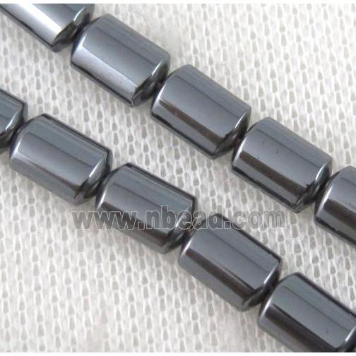 hematitebeads, flatbarrel, black