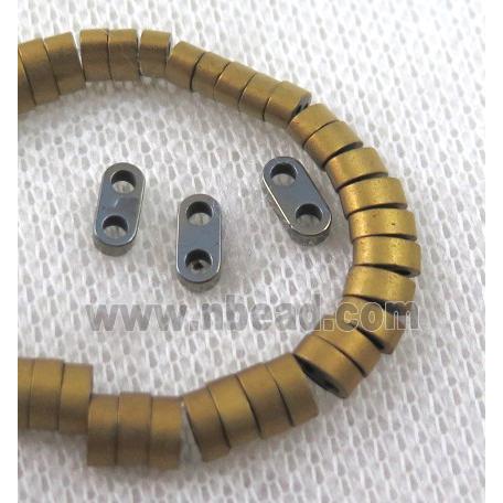 matte hematite beads, gold plated
