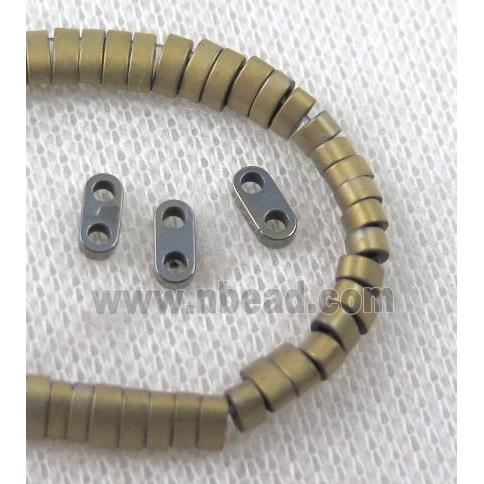 matte hematite beads, gold plated