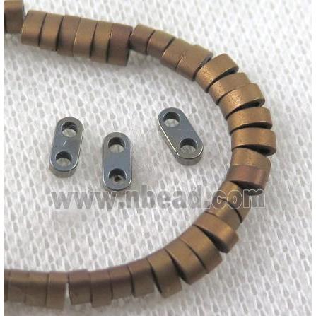 matte hematite beads, gold plated