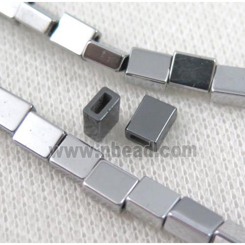 hematite beads, platinum plated