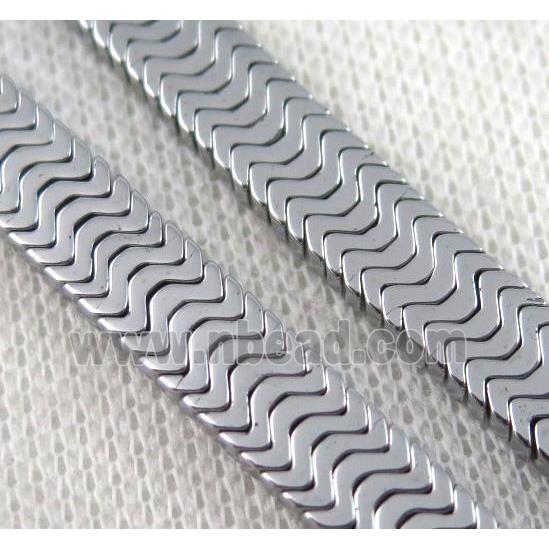 hematite beads, platinum plated