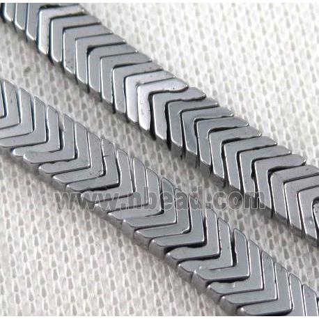 hematite beads, platinum plated