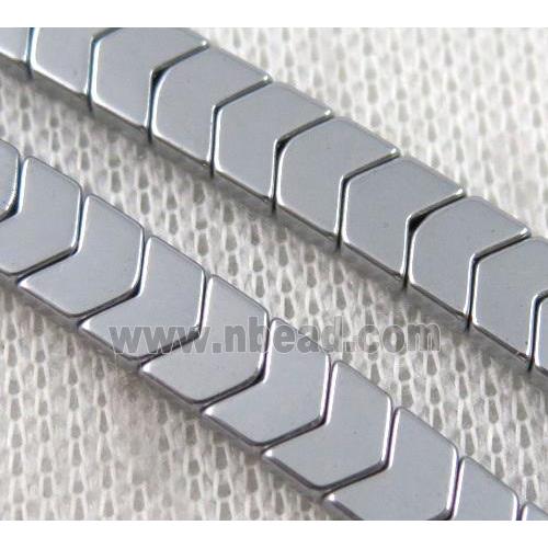 hematite beads, platinum plated