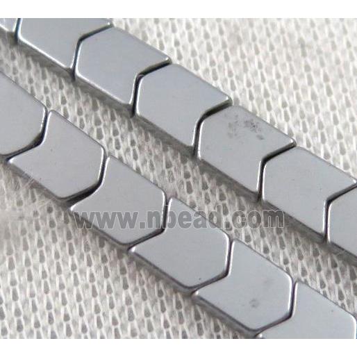 hematite beads, platinum plated