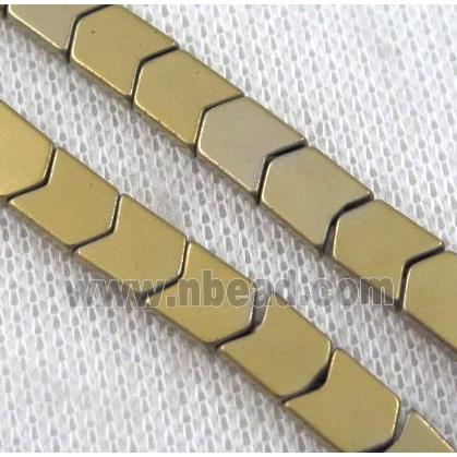 hematite beads, gold plated