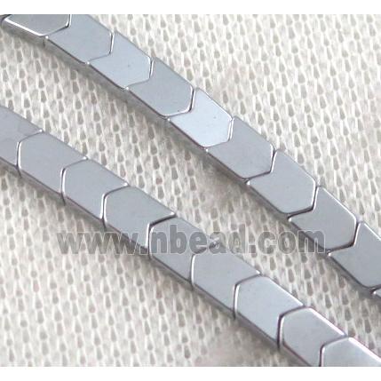 hematite beads, platinum plated