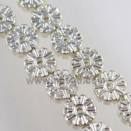 Plum blossom Hematite beads, silver plated