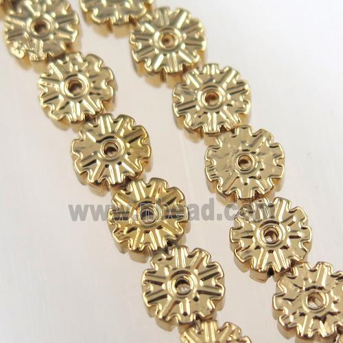 lt.golden Plum blossom Hematite beads,
