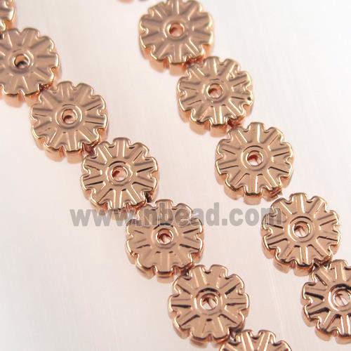 rose gold Plum blossom Hematite beads