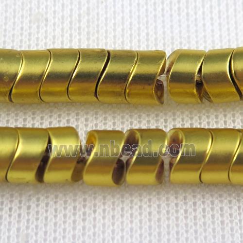 Hematite beads, gold plated