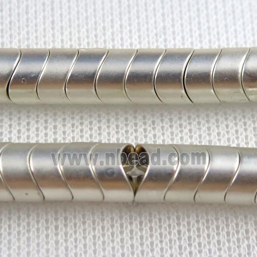 Hematite beads, silver plated