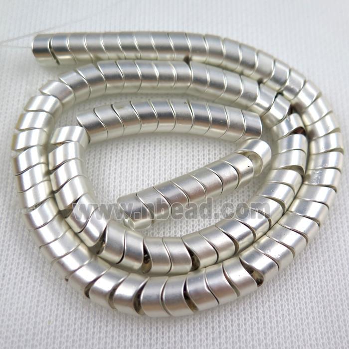 Hematite beads, silver plated