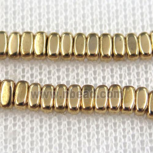 Hematite beads, oval, lt.golden