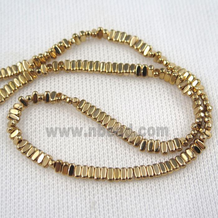 Hematite beads, oval, lt.golden