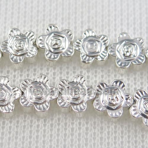 Hematite beads, silver plated