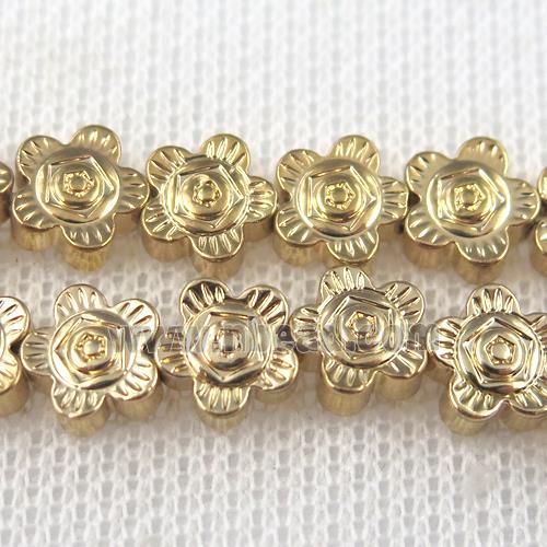 Hematite beads, lt.golden