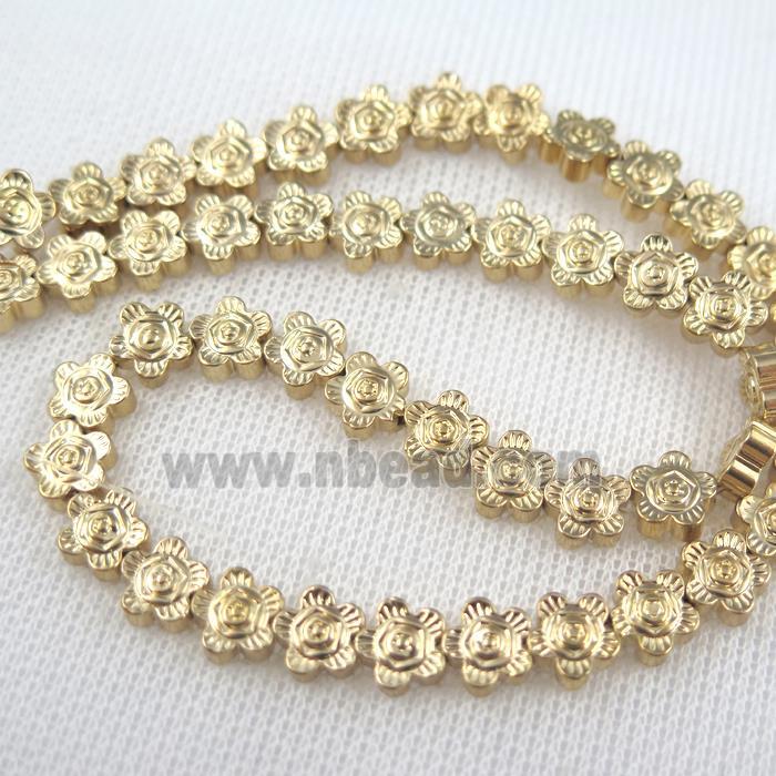 Hematite beads, lt.golden