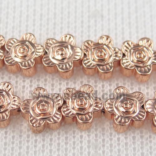 Hematite beads, rose gold