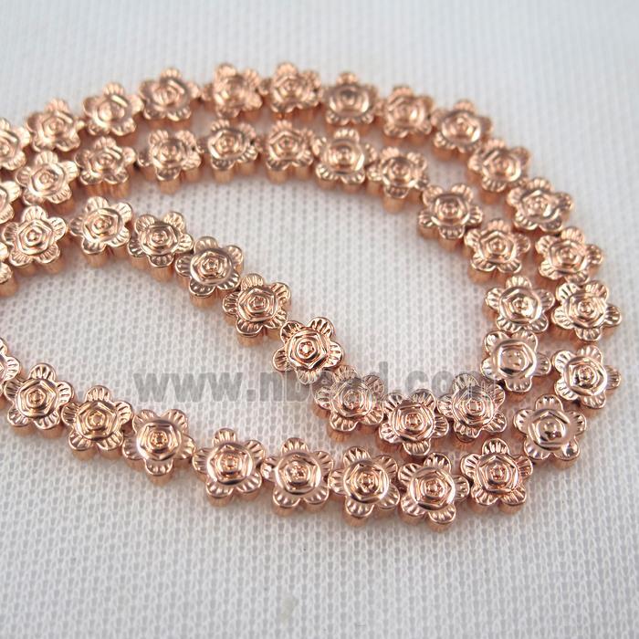 Hematite beads, rose gold