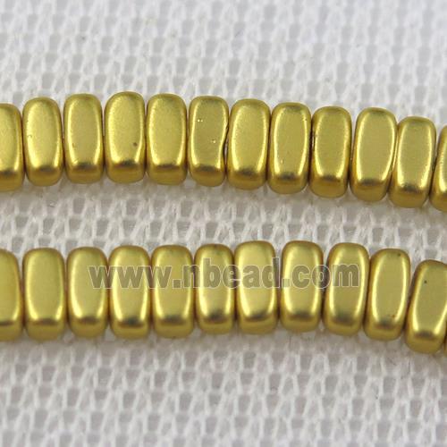 Hematite beads, gold plated