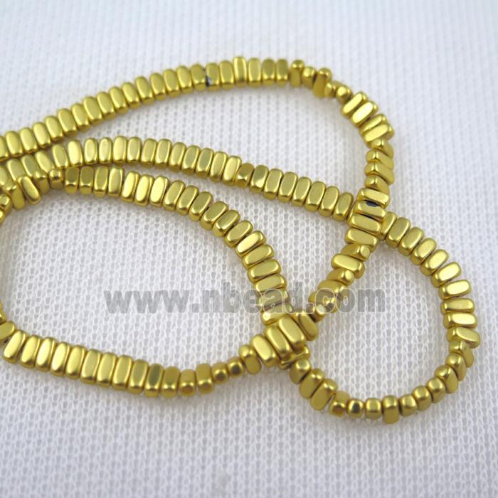 Hematite beads, gold plated