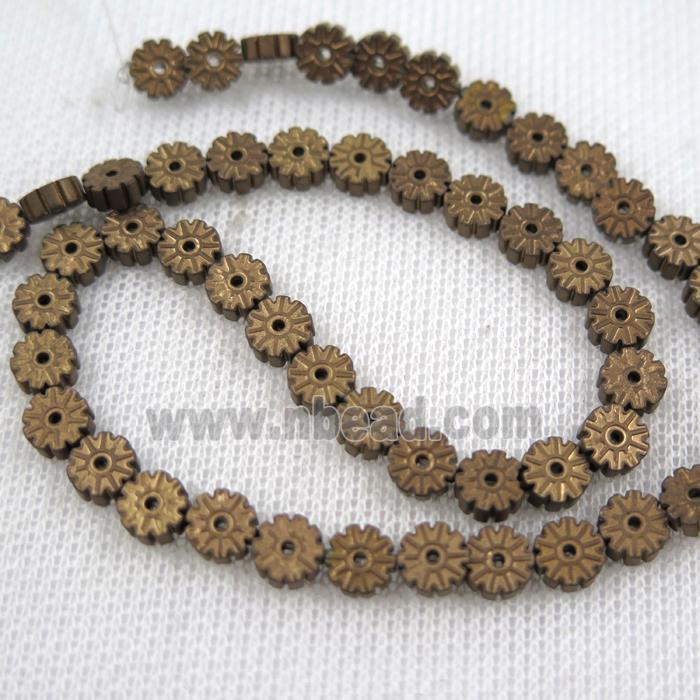 matte Plum blossom Hematite beads, Chocolates