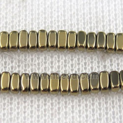 Hematite beads, oval, lt.golden