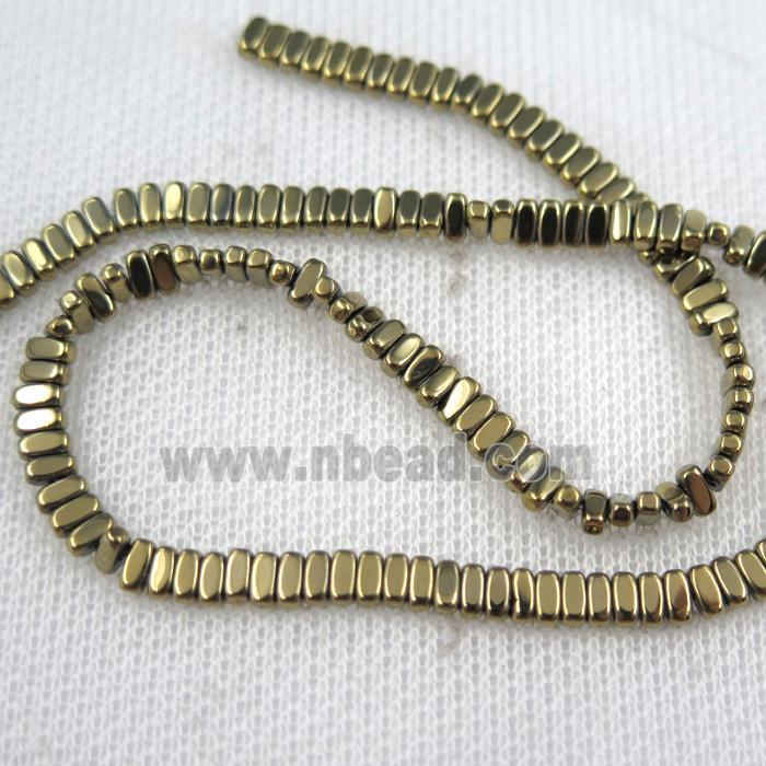 Hematite beads, oval, lt.golden