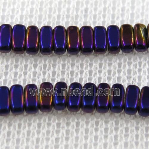 Hematite beads, oval, purple plated