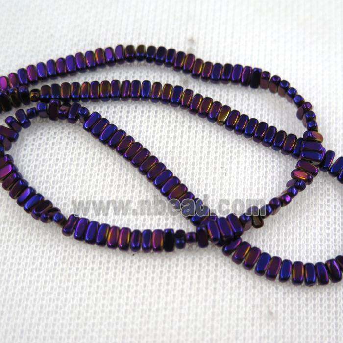 Hematite beads, oval, purple plated