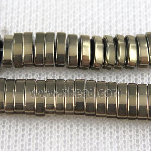 Hematite beads, oval, lt.golden