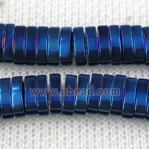 Hematite beads, oval, blue plated