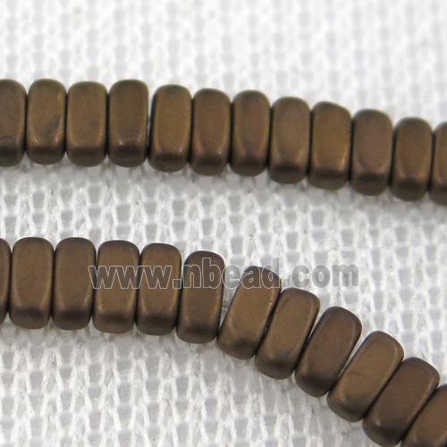 Hematite beads, matte oval, Chocolates