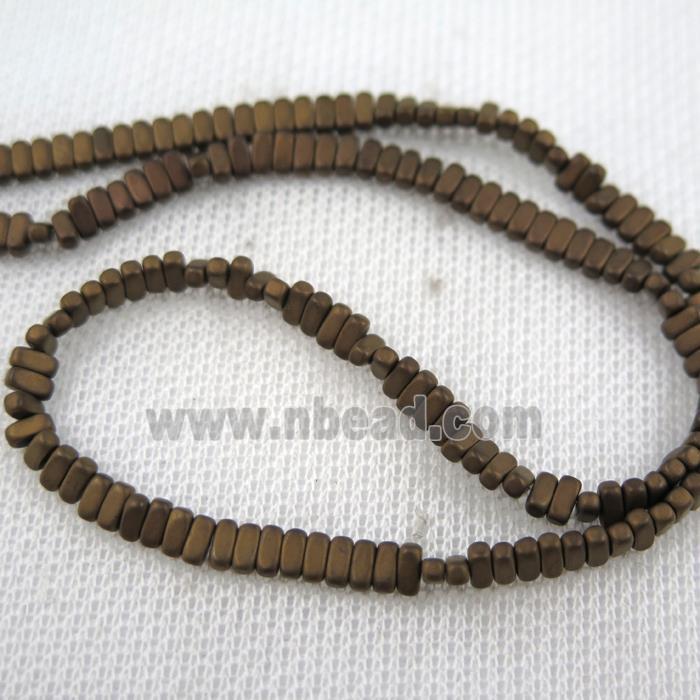 Hematite beads, matte oval, Chocolates