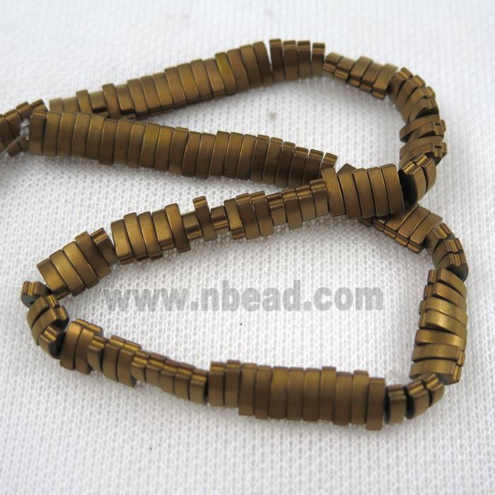 Hematite beads, matte oval, Chocolates