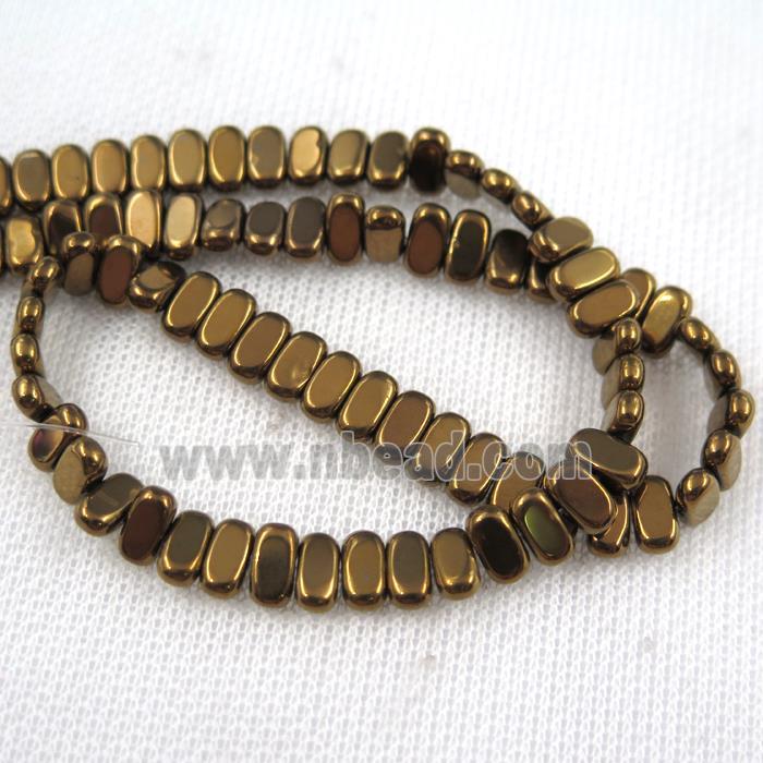 Hematite beads, oval, Chocolates