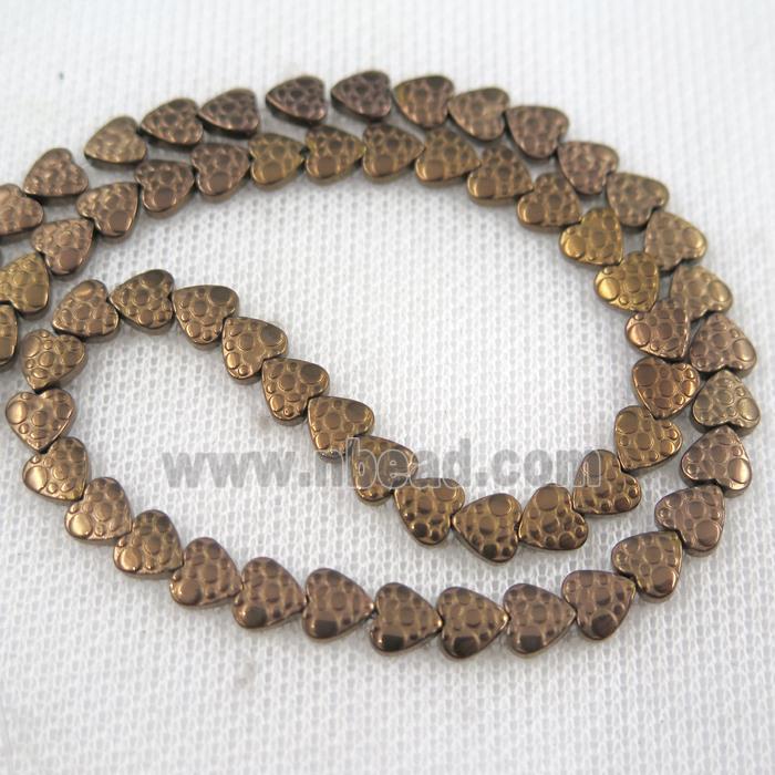 Hematite beads, heart, Chocolates