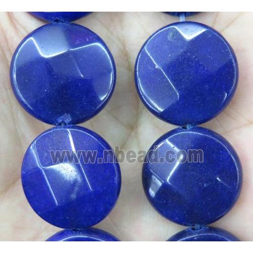 jade bead, faceted flat round