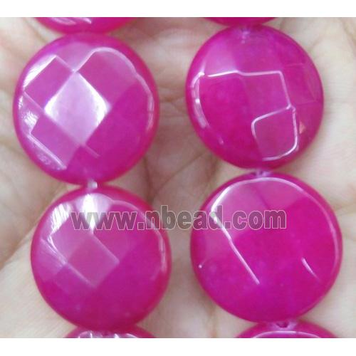 jade bead, faceted flat round