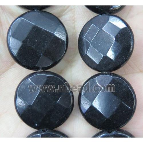 jade bead, faceted flat round